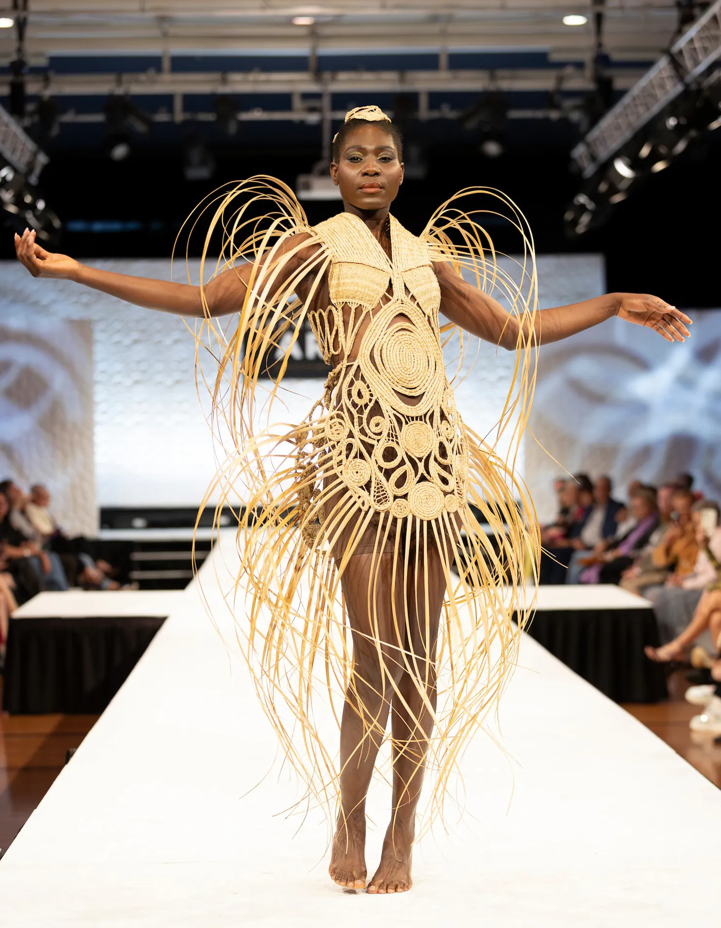 Masterful weaving techniques and flowing movement using the ponytail palm fibre.