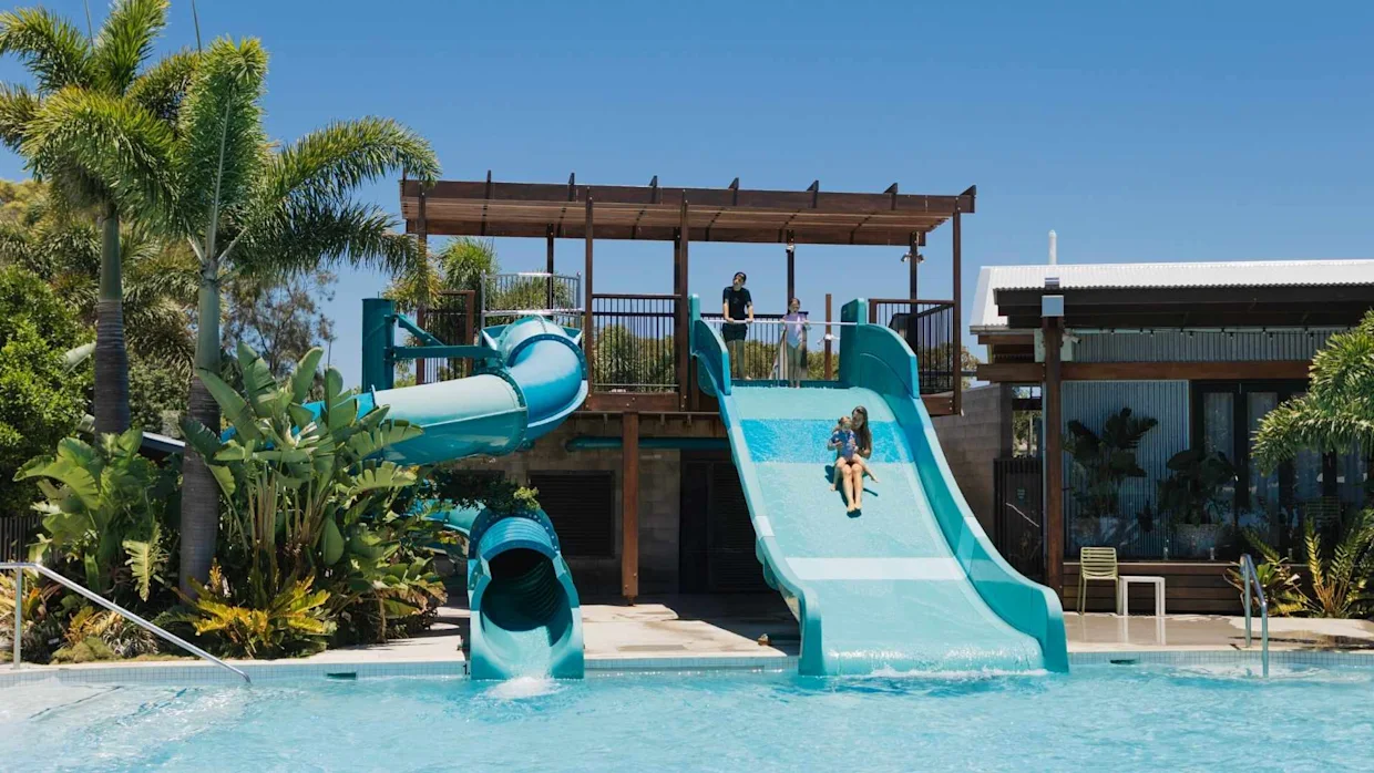 Family in the pool at Big4 Caloundra, Sunshine Coast